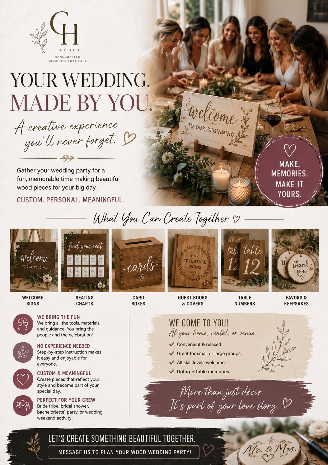 Wedding wood crafting party