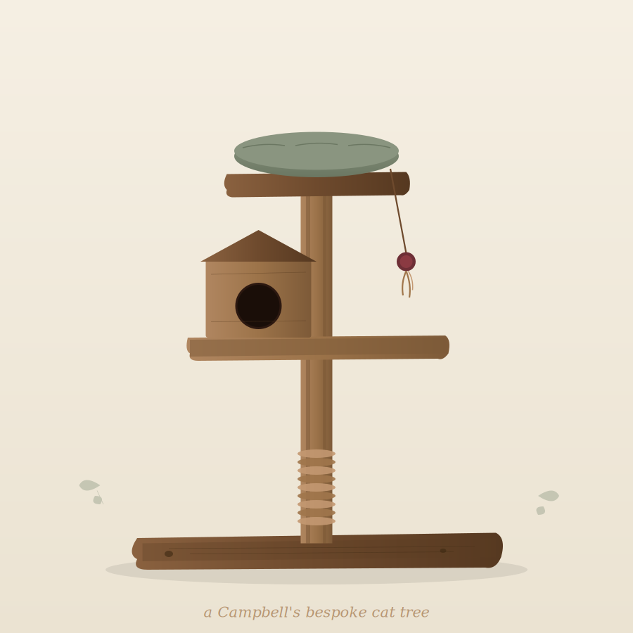 Bespoke wooden cat tree